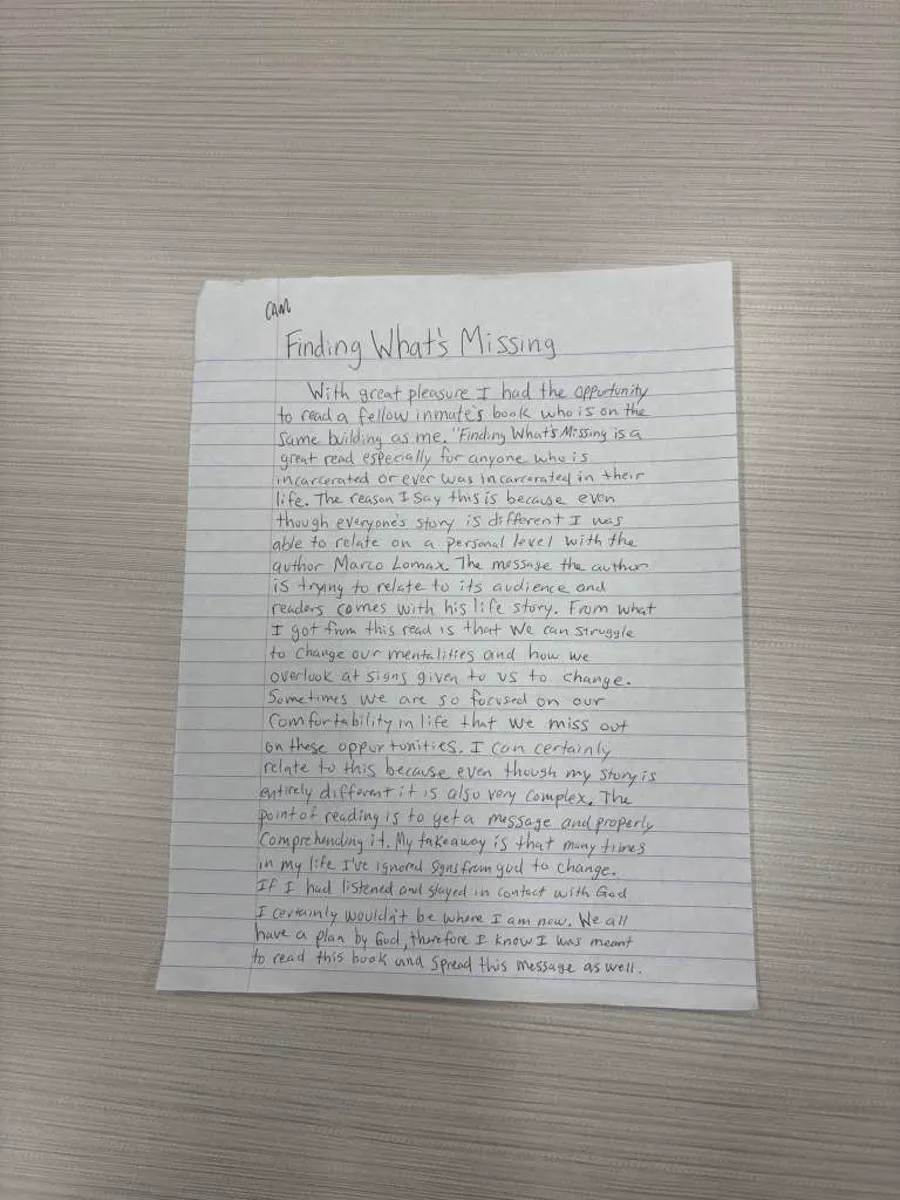 Handwritten letter: Finding What's Missing